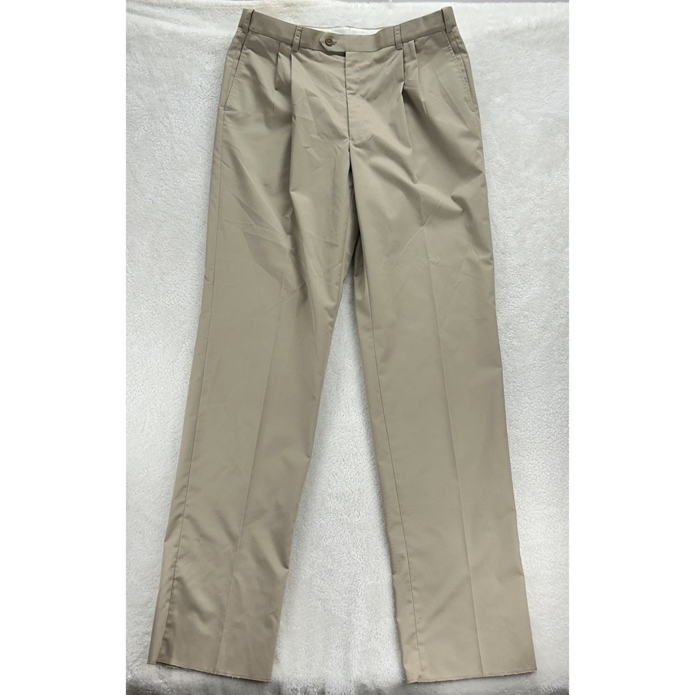 Austin Reed Pleated Chino Pants Beige Men's 38 LONG (UNHEMMED) New‎ With Tags
